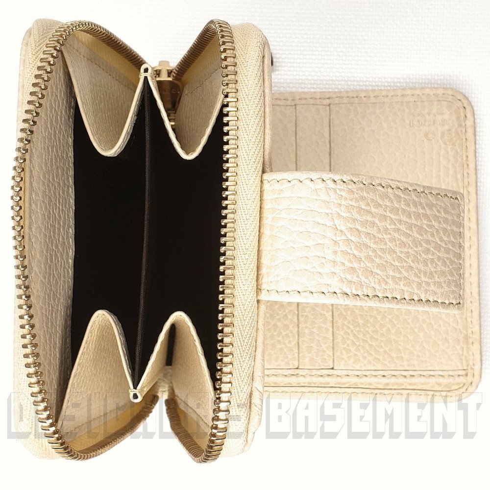 GUCCI Zip Around Original GG canvas with white leather trim French pouch Wallet - Picture 6 of 6